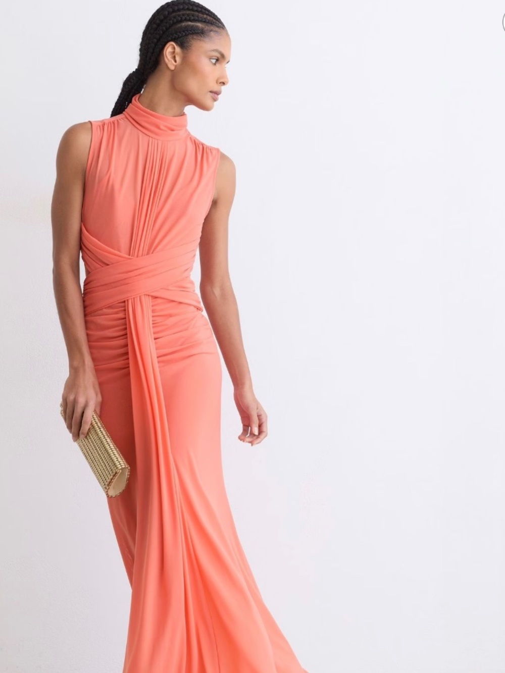 Reiss Starla Ruched Sleeveless Maxi Dress NWT